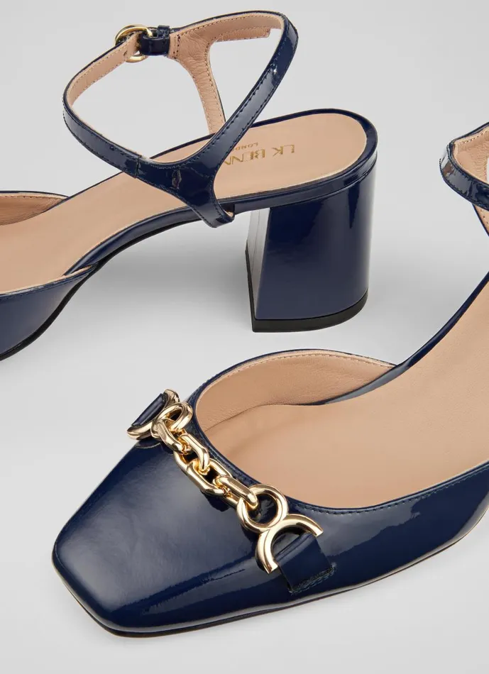 Women Court Shoes LKBennett Mindy Navy Patent Leather Ankle Strap Courts Navy Women Court Shoes LKBennett Mindy Navy Patent Leather Ankle Strap Courts Navy