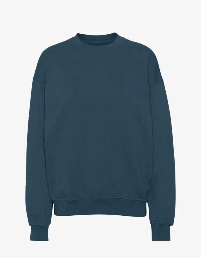 Women Crewneck Sweatshirts Colorful Standard Organic Oversized Crew Petrol Blue Women Crewneck Sweatshirts Colorful Standard Organic Oversized Crew Petrol Blue