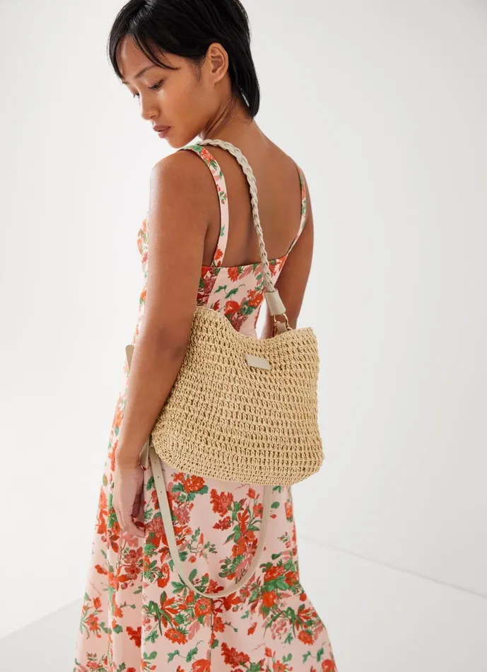 Women CrossBody Bags LKBennett Issie Natural Raffia Shoulder Bag