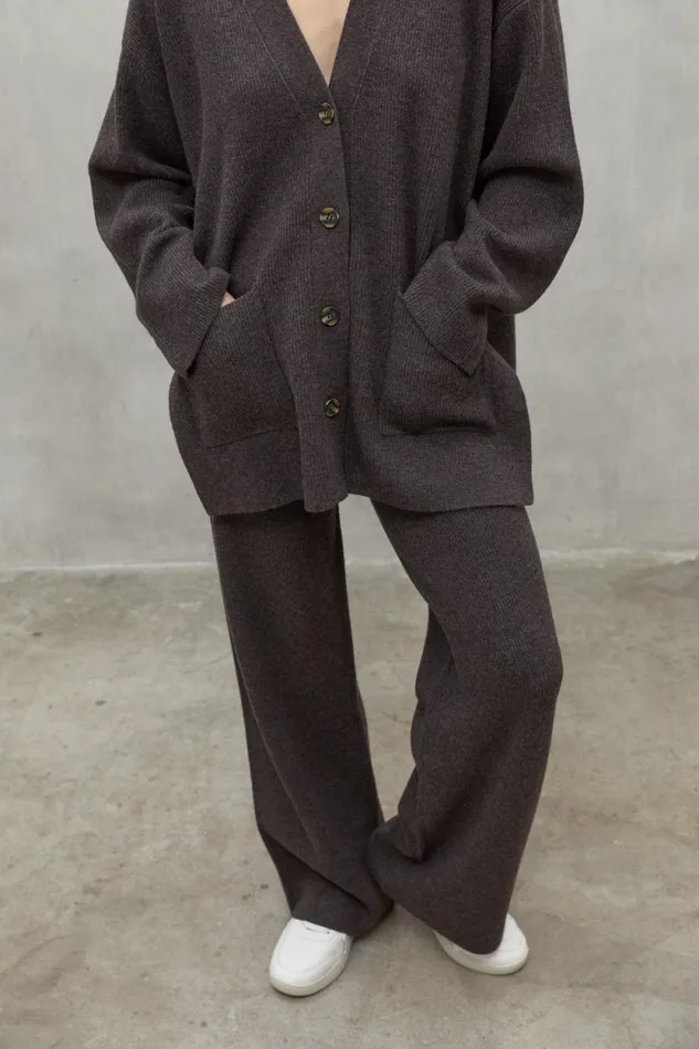 Women Dark Brown Nim Sweater Ecoalf Knitwear