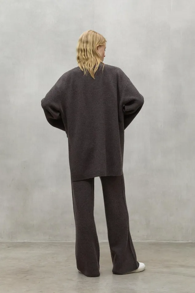 Women Dark Brown Nim Sweater Ecoalf Knitwear