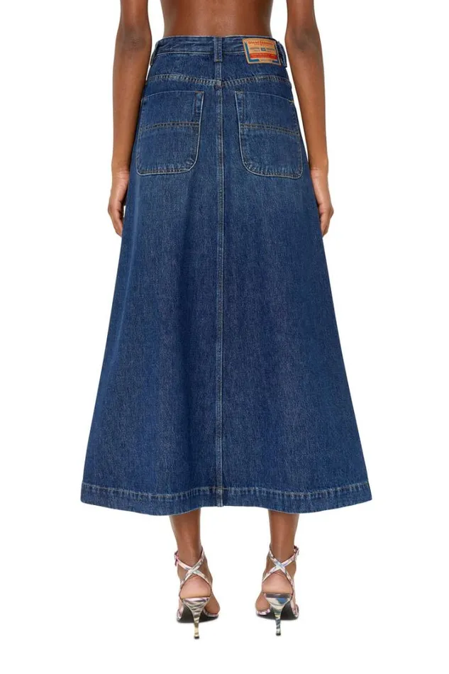 Women DeAlbusL ALine Long Skirt Dark Blue Diesel Skirts
