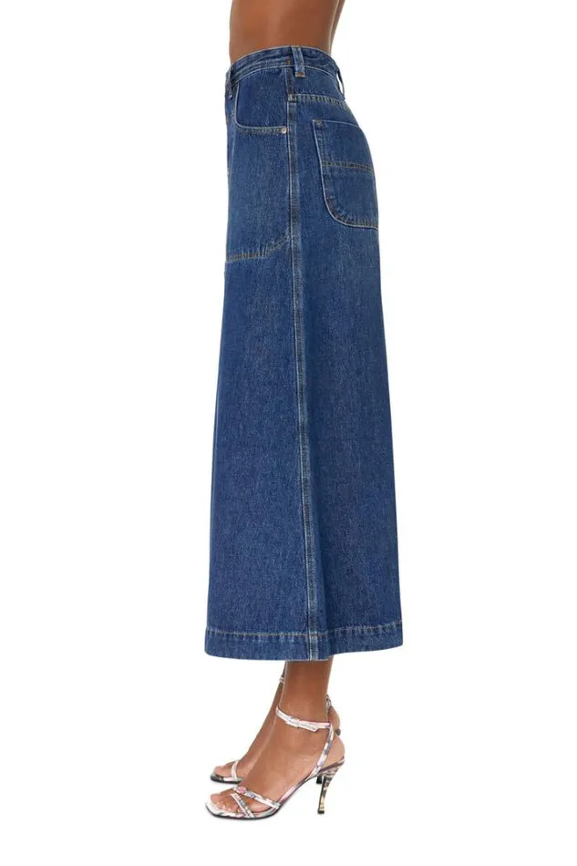 Women DeAlbusL ALine Long Skirt Dark Blue Diesel Skirts