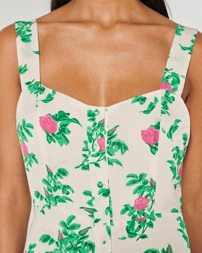 Women Dresses and Jumpsuits From Future Leatitia Long Strap Dress Spring Flower