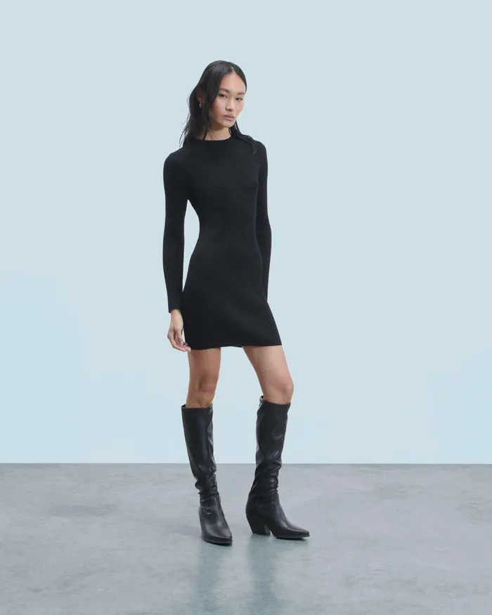 Women Dresses and Jumpsuits From Future Metallic Short Dress With Long Sleeves Black Women Dresses and Jumpsuits From Future Metallic Short Dress With Long Sleeves Black
