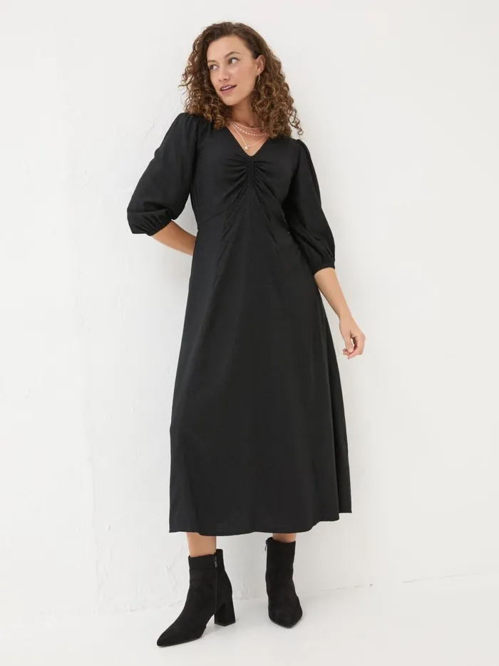 Women Dresses Fat Face Libby Black Midi Dress