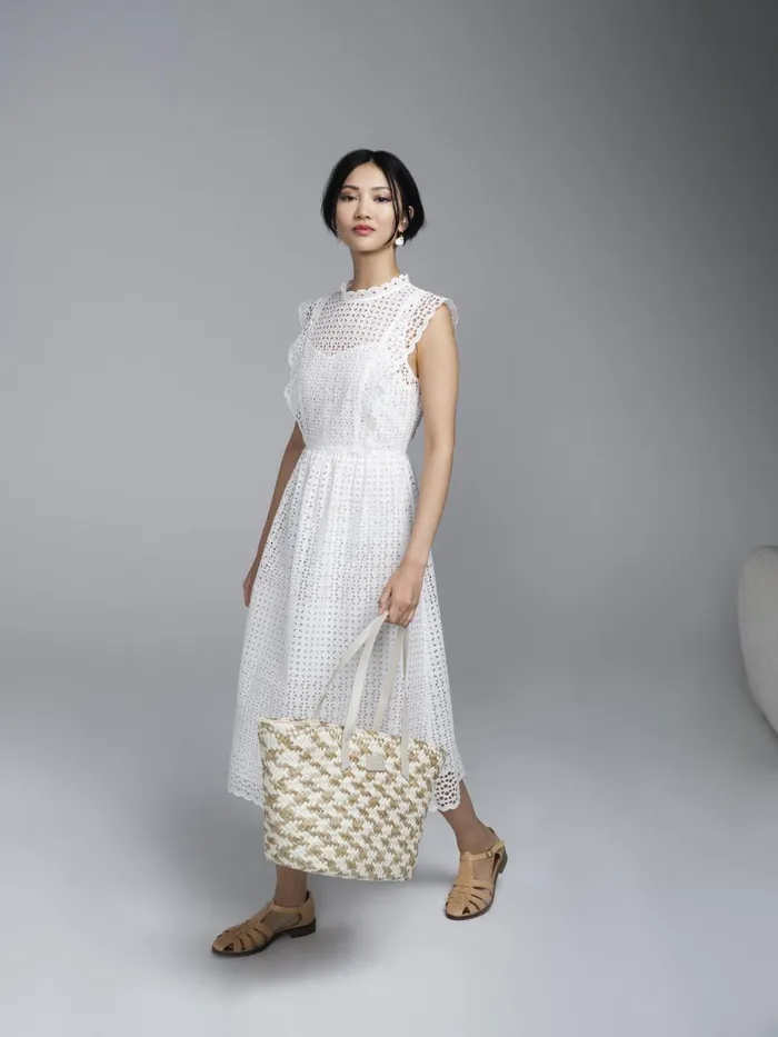 Women Dresses LKBennett Laila White Broderie Anglaise Sun Dress White
