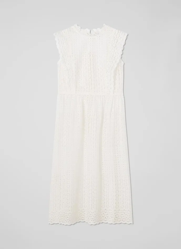 Women Dresses LKBennett Laila White Broderie Anglaise Sun Dress White