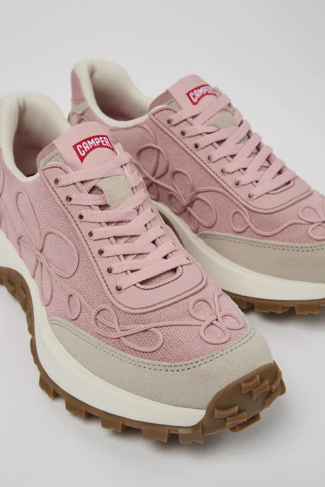 Women Drift Trail VIBRAM Pink Textile And Nubuck Sneakers Camper Sneakers