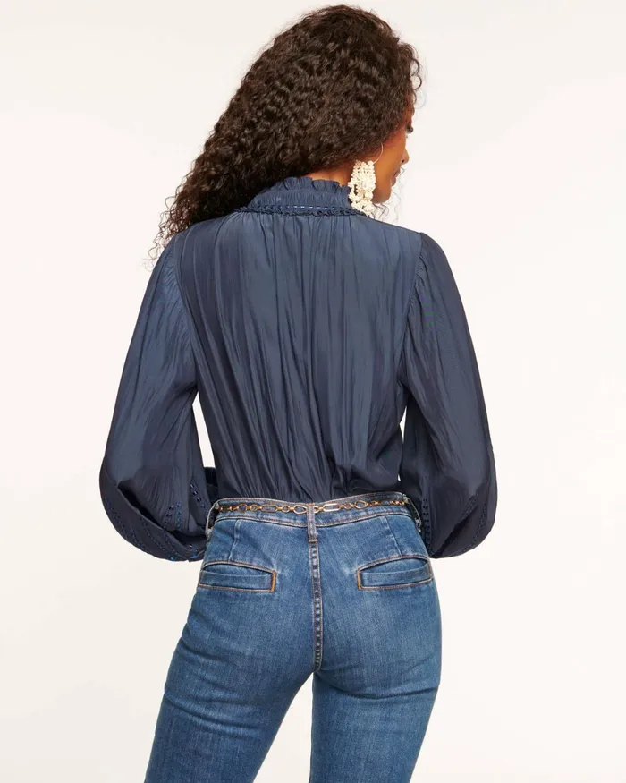 Women Eleanor Embellished Blouse Navy Ramy Brook Tops Women Eleanor Embellished Blouse Navy Ramy Brook Tops