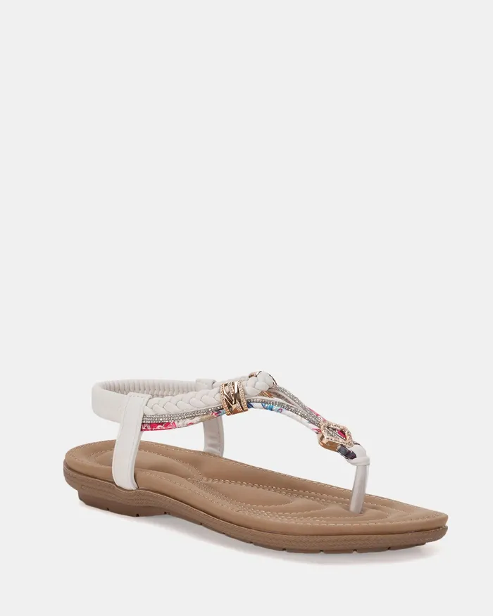 Women Flat Sandals NOVO Shoes ELSANDY WHITE Strappy Sandals