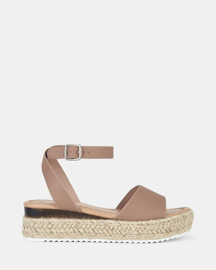 Women Flat Sandals NOVO Shoes TESA Nude Strappy Sandals