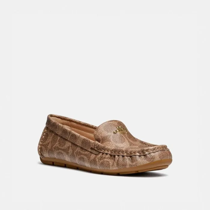 Women Flats and Loafers Coach Marley Driver Tan