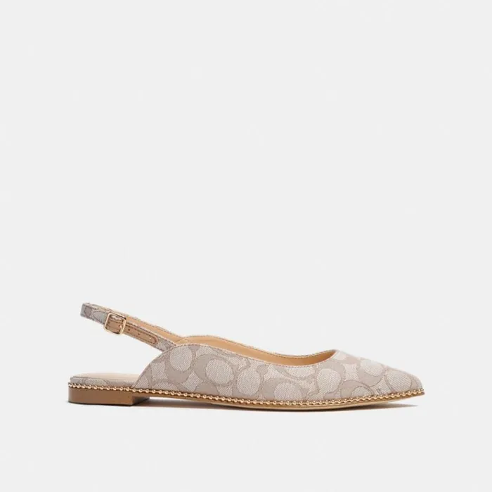 Women Flats and Loafers Coach Vae Skimmer Stone