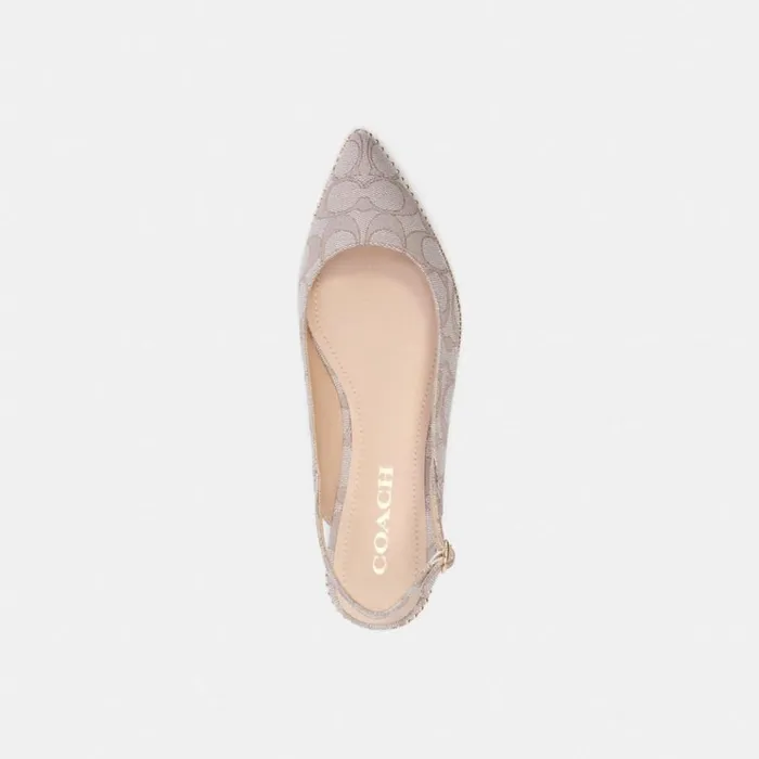 Women Flats and Loafers Coach Vae Skimmer Stone