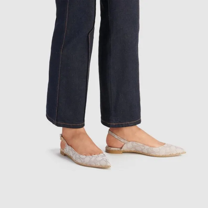 Women Flats and Loafers Coach Vae Skimmer Stone