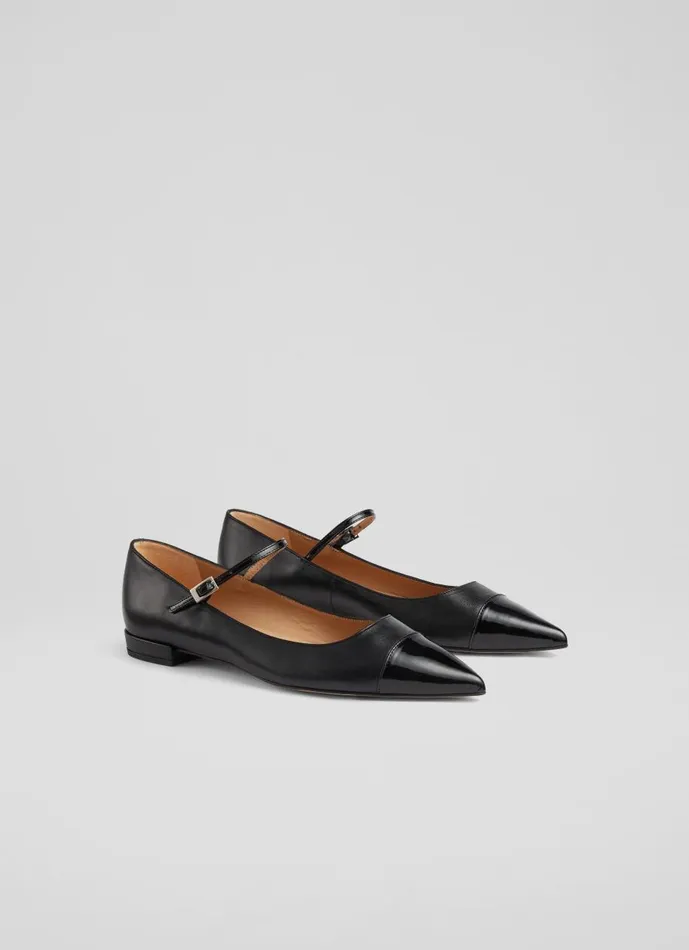 Women Flats LKBennett Monty Black Leather Mary Jane Pumps Black Women Flats LKBennett Monty Black Leather Mary Jane Pumps Black