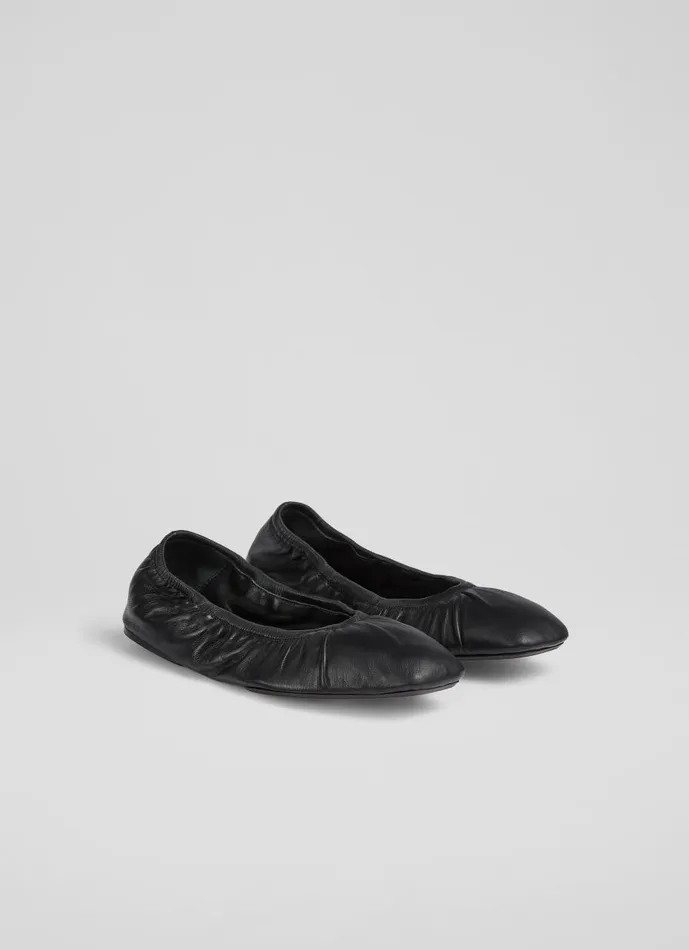Women Flats LKBennett Tayla Black Folded Ballerina Flat Black Women Flats LKBennett Tayla Black Folded Ballerina Flat Black