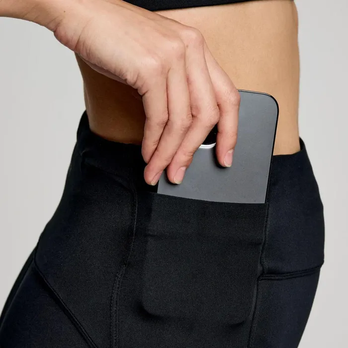 Women Fortify Crop Tight Black Saucony Bottoms