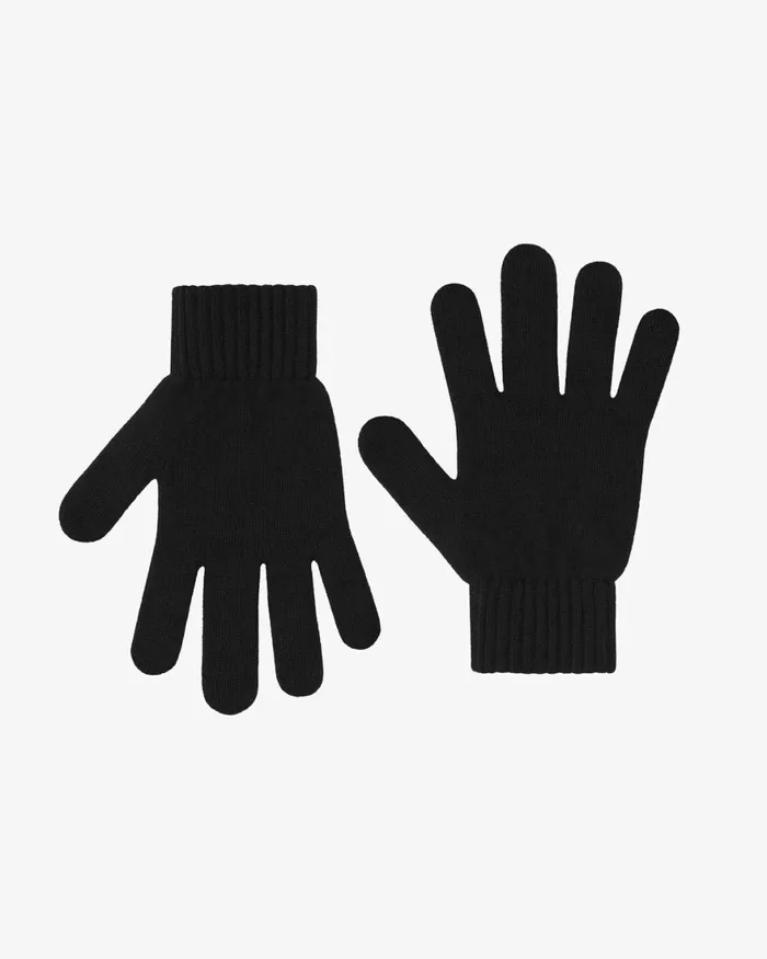 Women Gloves Colorful Standard Merino Wool Gloves Deep Black