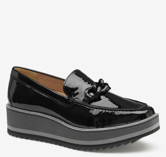 Women Gracelyn Chain Loafer Black Patent Leather JohnstonandMurphy Mules and Loafers Women Gracelyn Chain Loafer Black Patent Leather JohnstonandMurphy Mules and Loafers