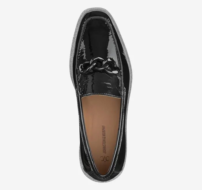 Women Gracelyn Chain Loafer Black Patent Leather JohnstonandMurphy Mules and Loafers Women Gracelyn Chain Loafer Black Patent Leather JohnstonandMurphy Mules and Loafers