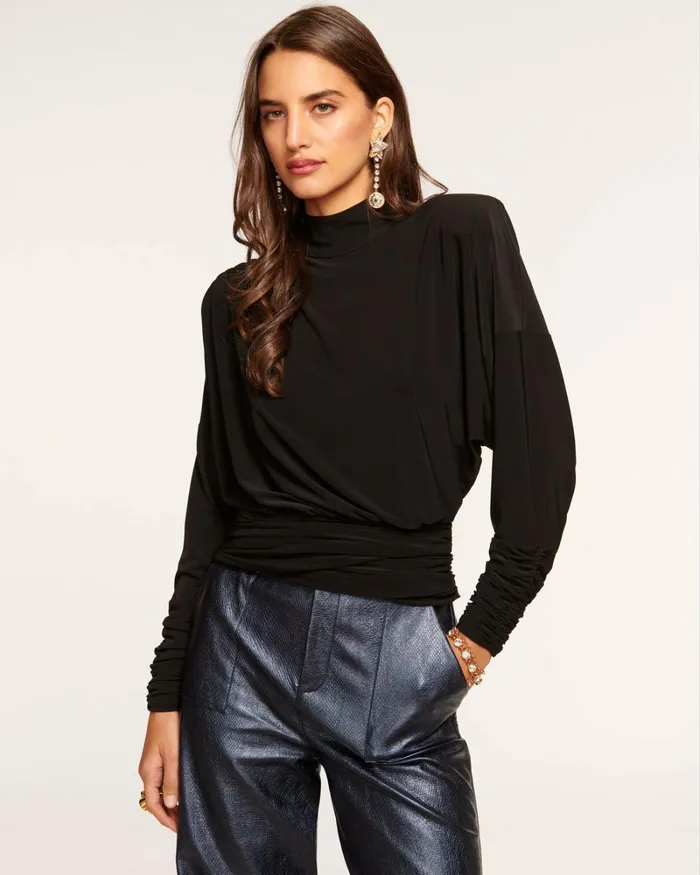 Women Hazel Turtleneck Top Black Ramy Brook Tops