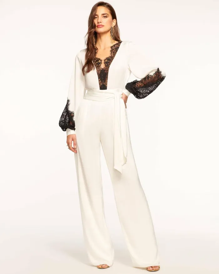 Women Helen Long Sleeve Lace Jumpsuit Ivory Ramy Brook Jumpsuits Women Helen Long Sleeve Lace Jumpsuit Ivory Ramy Brook Jumpsuits