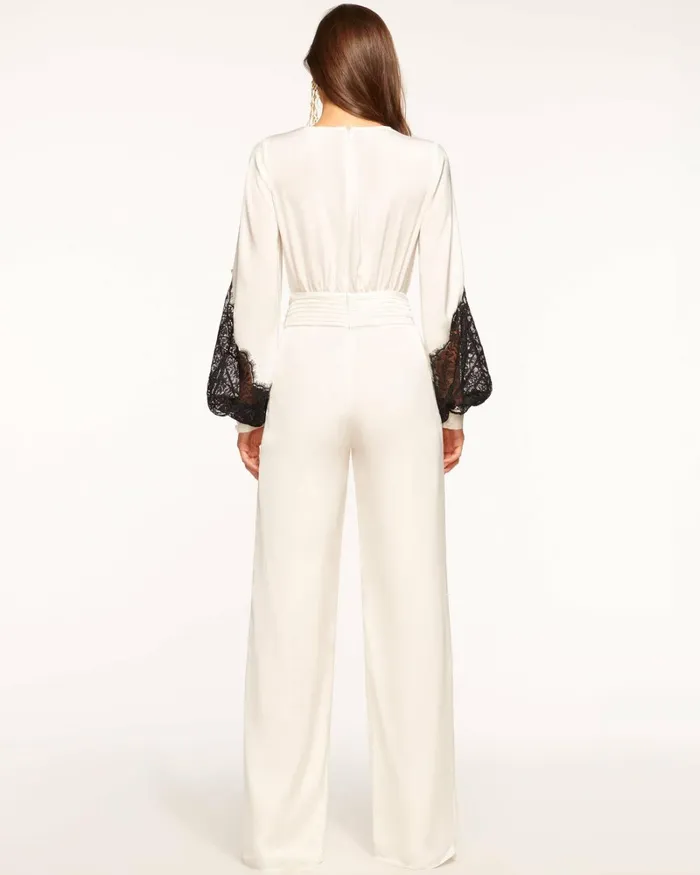 Women Helen Long Sleeve Lace Jumpsuit Ivory Ramy Brook Jumpsuits Women Helen Long Sleeve Lace Jumpsuit Ivory Ramy Brook Jumpsuits