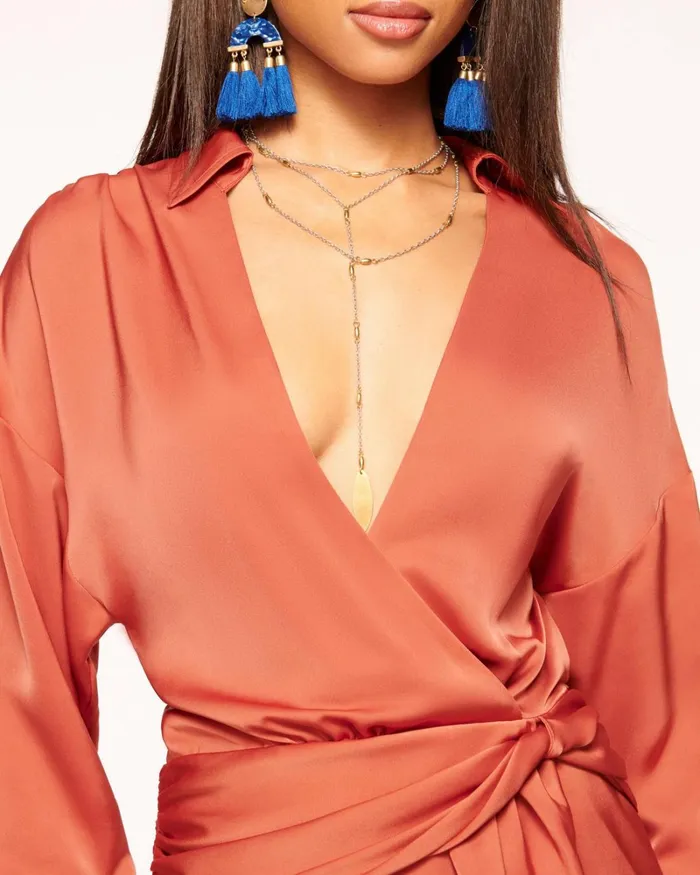 Women Jaymie Wrap Mini Dress Burnt Sienna Ramy Brook Dresses Women Jaymie Wrap Mini Dress Burnt Sienna Ramy Brook Dresses