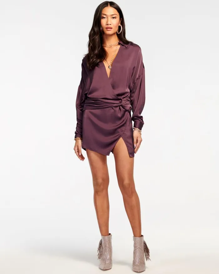 Women Jaymie Wrap Mini Dress Burnt Sienna Ramy Brook Dresses Women Jaymie Wrap Mini Dress Burnt Sienna Ramy Brook Dresses
