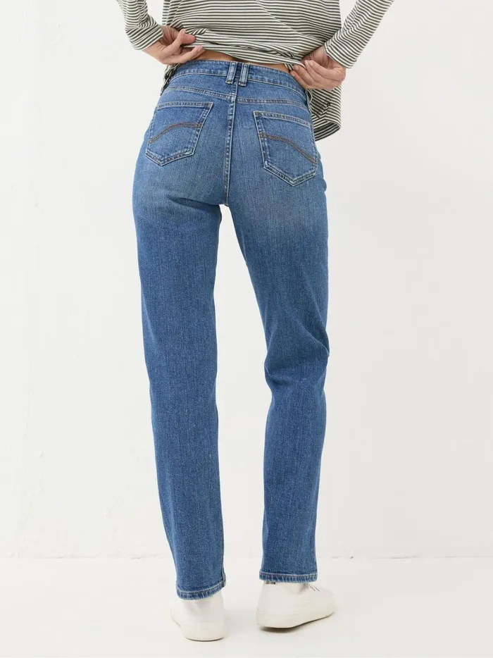 Women Jeans Fat Face Carmel Blue Denim Comfort Stretch Straight Jeans