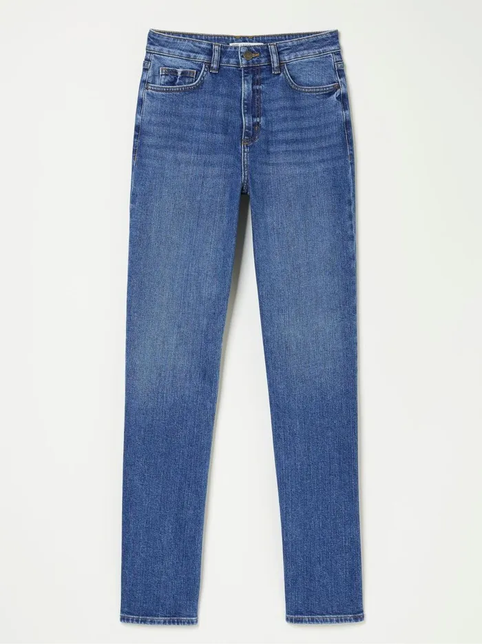 Women Jeans Fat Face Carmel Blue Denim Comfort Stretch Straight Jeans