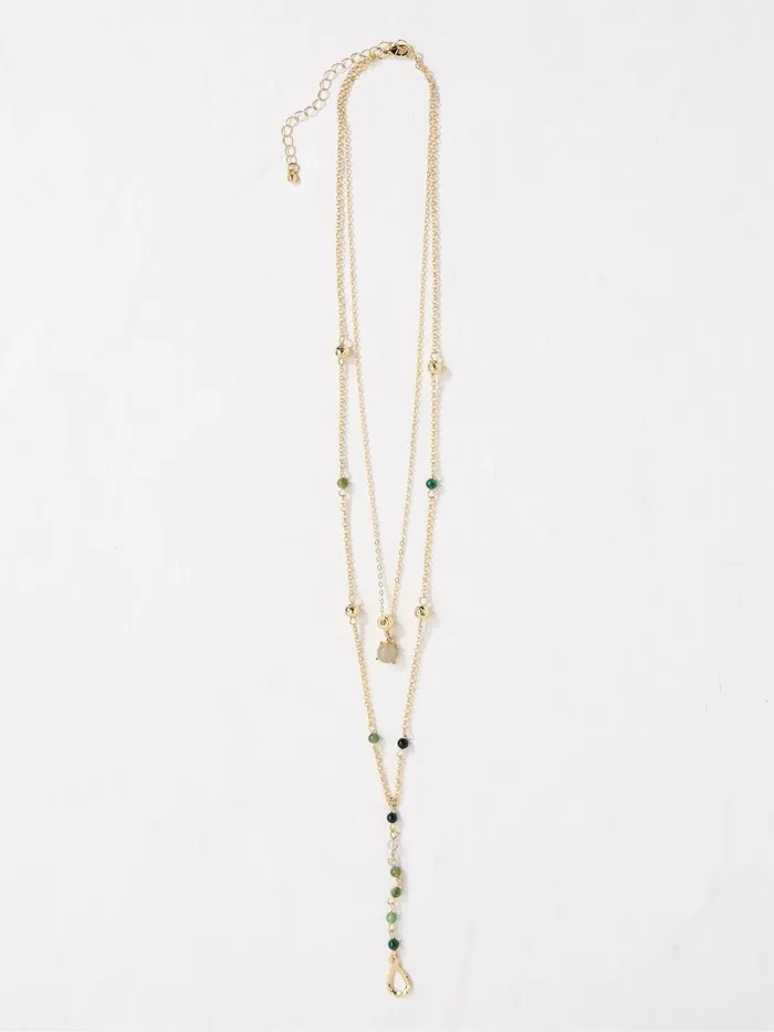 Women Jewellery Fat Face Gold Tone Layered Necklace