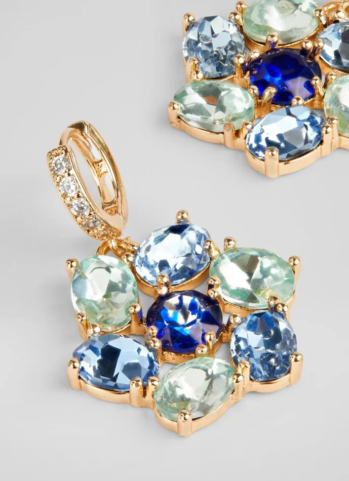 Women Jewellery LKBennett Mae Blue Crystal Daisy Drop Earrings Women Jewellery LKBennett Mae Blue Crystal Daisy Drop Earrings