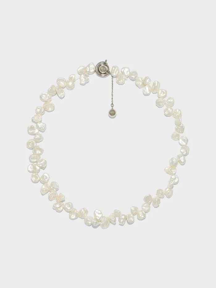 Women Joss Pearl And PalladiumPlated Necklace Aeyde Necklaces
