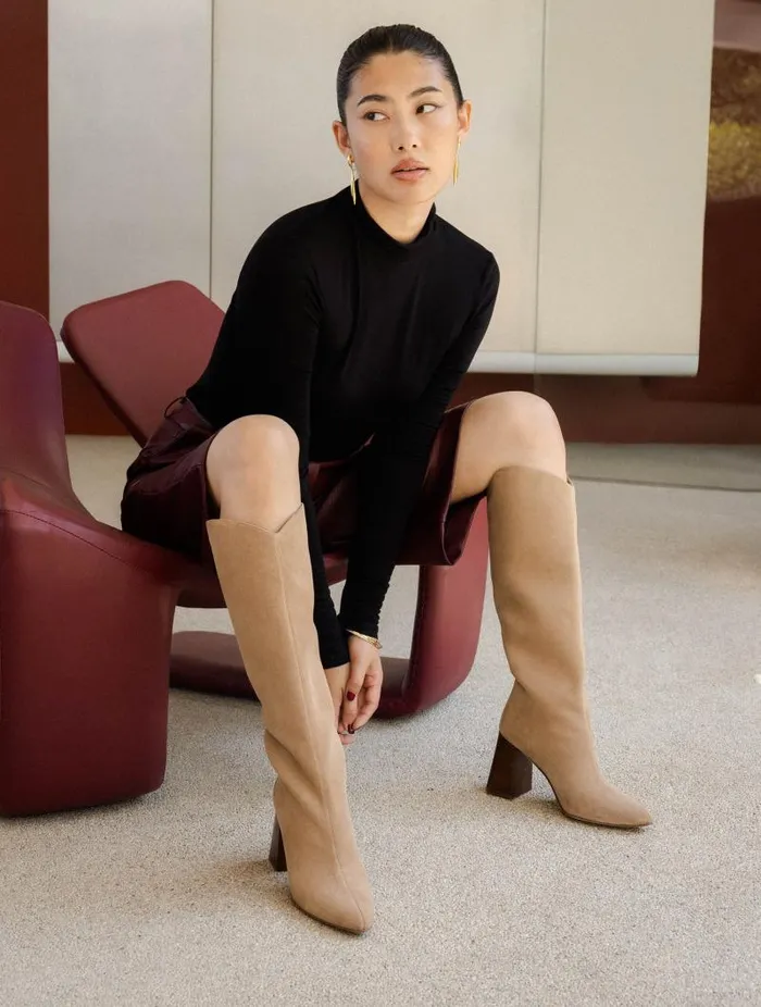 Women Knee High Boots Bobbies Indie Antelope