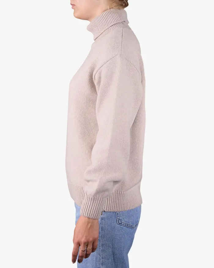 Women Knit Sweaters Colorful Standard Merino Wool Turtleneck Navy Blue