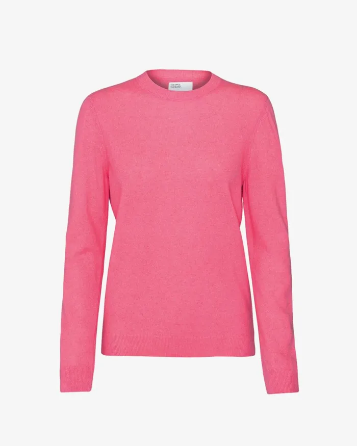 Women Knit Sweaters Colorful Standard Women Light Merino Wool Crew Bubblegum Pink Women Knit Sweaters Colorful Standard Women Light Merino Wool Crew Bubblegum Pink