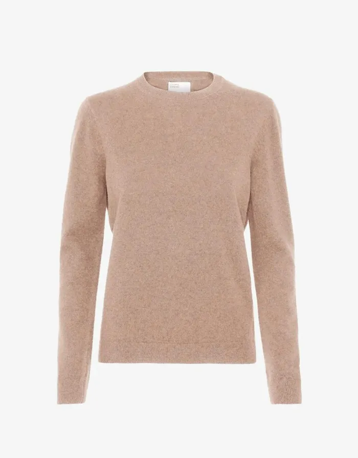 Women Knit Sweaters Colorful Standard Women Light Merino Wool Crew Honey Beige Women Knit Sweaters Colorful Standard Women Light Merino Wool Crew Honey Beige