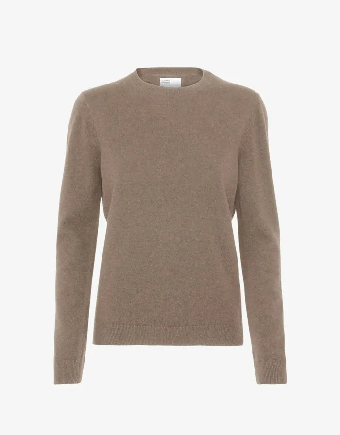 Women Knit Sweaters Colorful Standard Women Light Merino Wool Crew Warm Taupe Women Knit Sweaters Colorful Standard Women Light Merino Wool Crew Warm Taupe