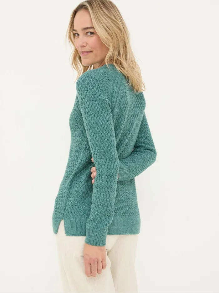Women Knitwear Fat Face Ella Light Teal Textured Jumper