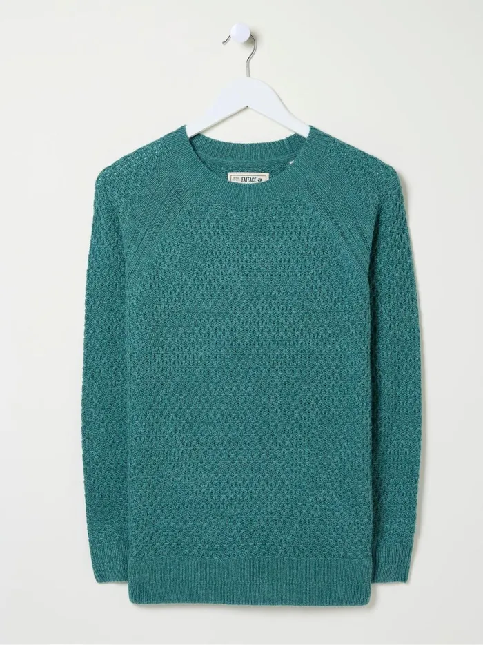 Women Knitwear Fat Face Ella Light Teal Textured Jumper