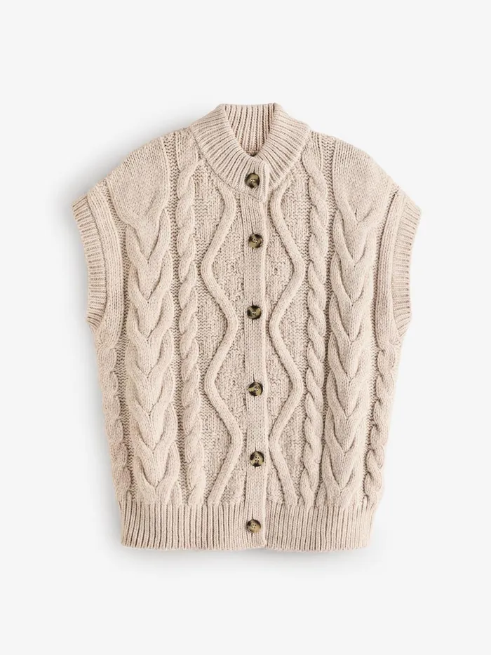 Women Knitwear Fat Face Neutral Livia Tank Cardigan