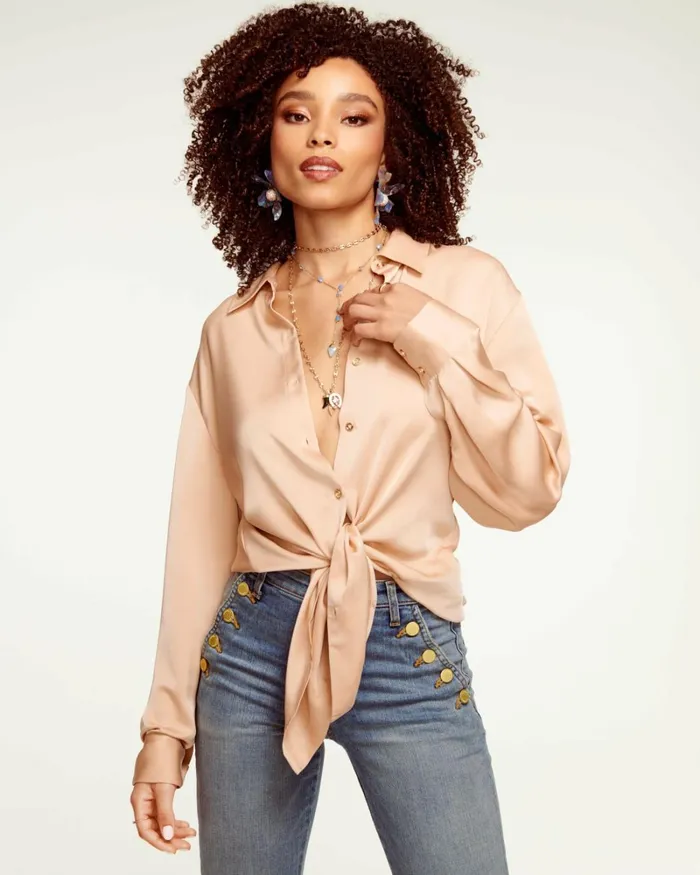 Women Kolby Button Up Blouse Black Ramy Brook Tops Women Kolby Button Up Blouse Black Ramy Brook Tops