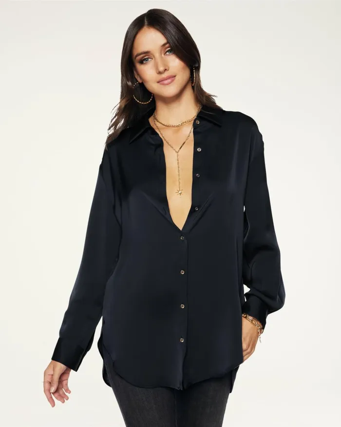 Women Kolby Button Up Blouse Black Ramy Brook Tops Women Kolby Button Up Blouse Black Ramy Brook Tops