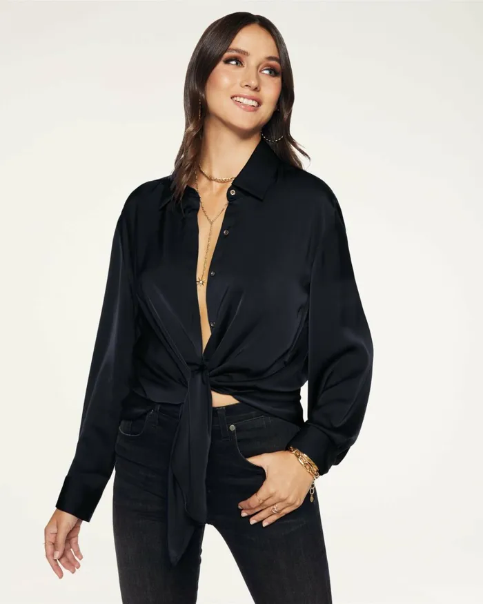 Women Kolby Button Up Blouse Black Ramy Brook Tops Women Kolby Button Up Blouse Black Ramy Brook Tops