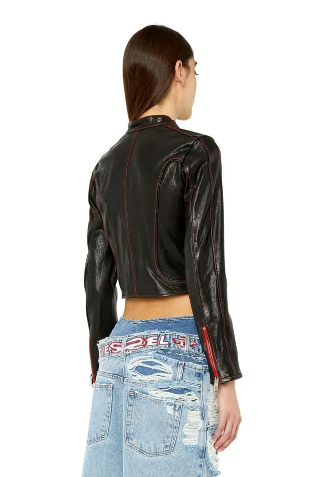 Women LFoxA Black Diesel Outerwear And Jackets Women LFoxA Black Diesel Outerwear And Jackets