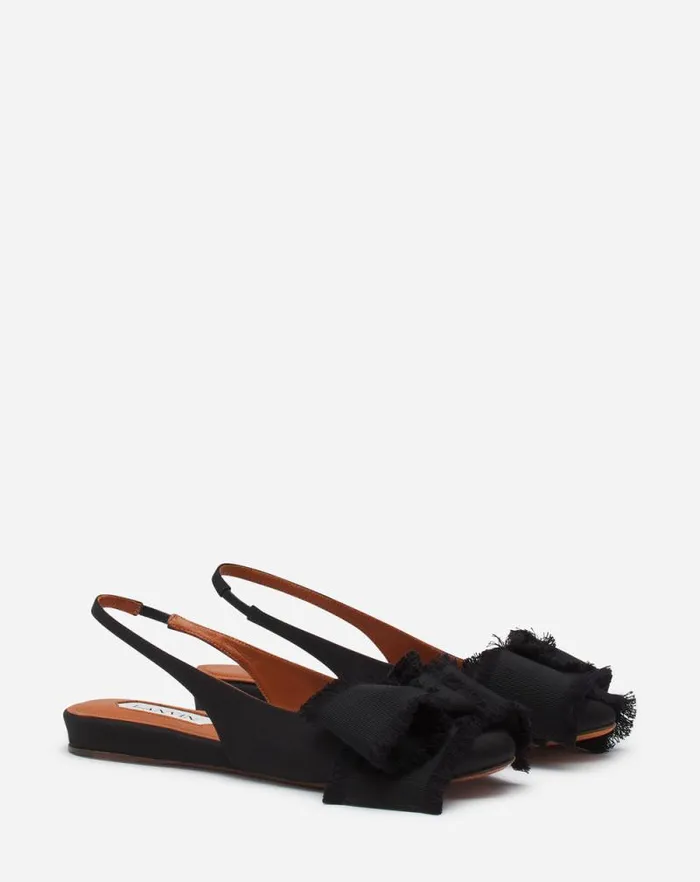 Women Lanvin Ballerinas Slingback Ballerina Flat In Satin Black