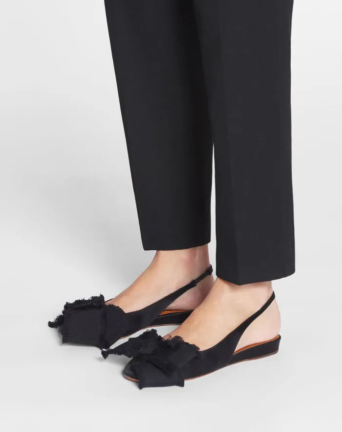 Women Lanvin Ballerinas Slingback Ballerina Flat In Satin Black